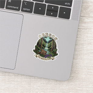 Oregon Beaver State Forest & Waterfall Emblem