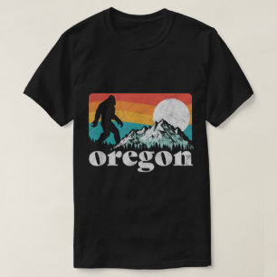 Oregon Bigfoot Retro Mountain Art T-Shirt