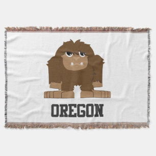 Oregon Bigfoot Throw Blanket