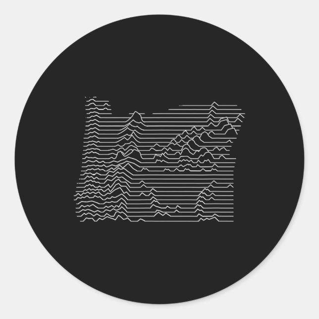 Oregon Cascade Mountain Range Elevation Map Topo G Classic Round Sticker (Front)