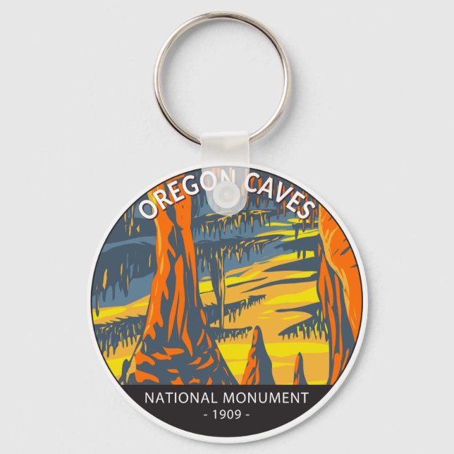 Oregon Caves National Monument Oregon Circle  Key Ring (Front)