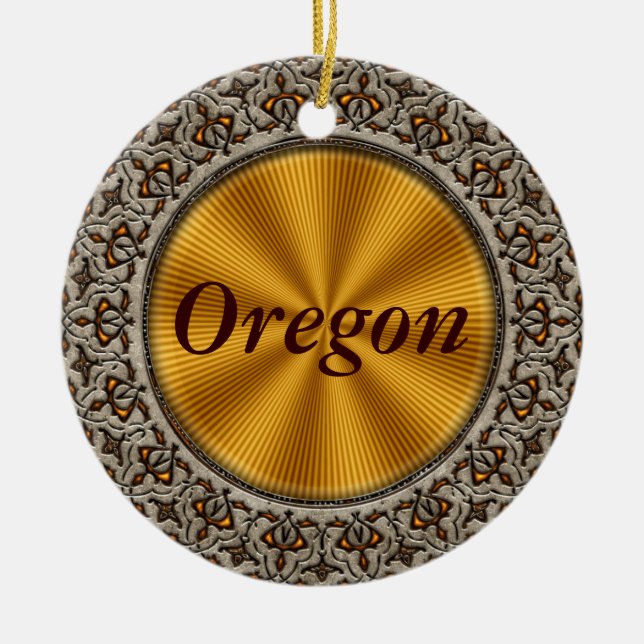 Oregon Ceramic Ornament (Front)
