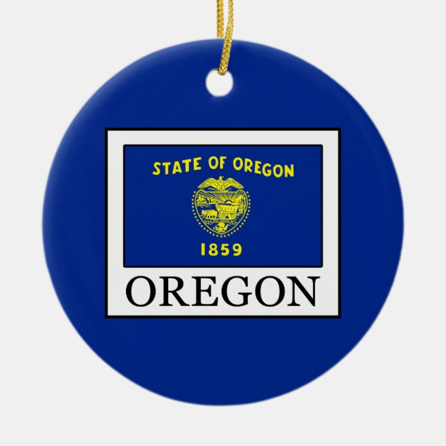 Oregon Ceramic Tree Decoration (Front)