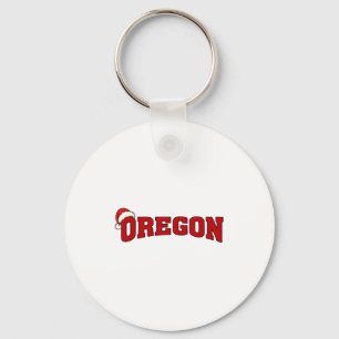 Oregon Christmas Santa Hat Retro Throwback Souveni Key Ring