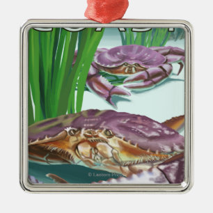 Oregon Coast Crab Metal Ornament