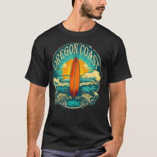 Oregon Coast Distressed Vintage Look Surf Surfing T-Shirt