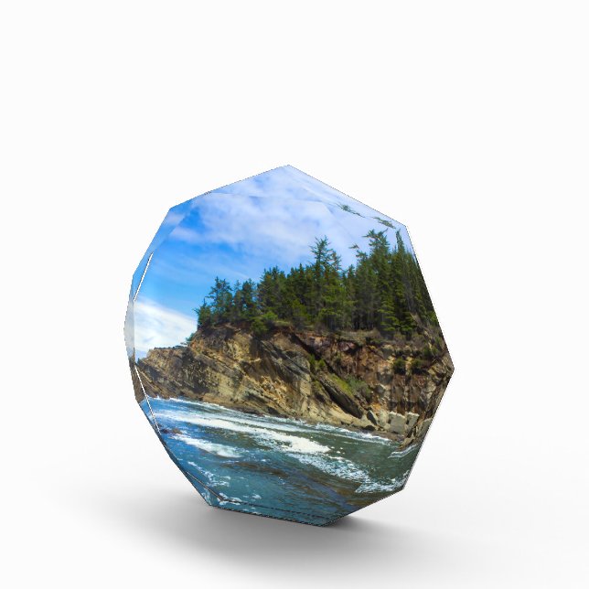 Oregon Coast Glass Desk Art Photo Block (Right)