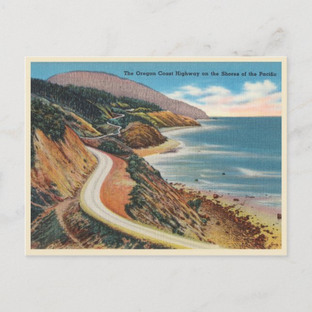 Oregon Coast Highway Vintage Postcard (Front)