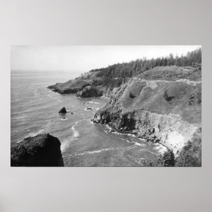 Oregon Coast North from Look Out Cape Fowlweathe Poster