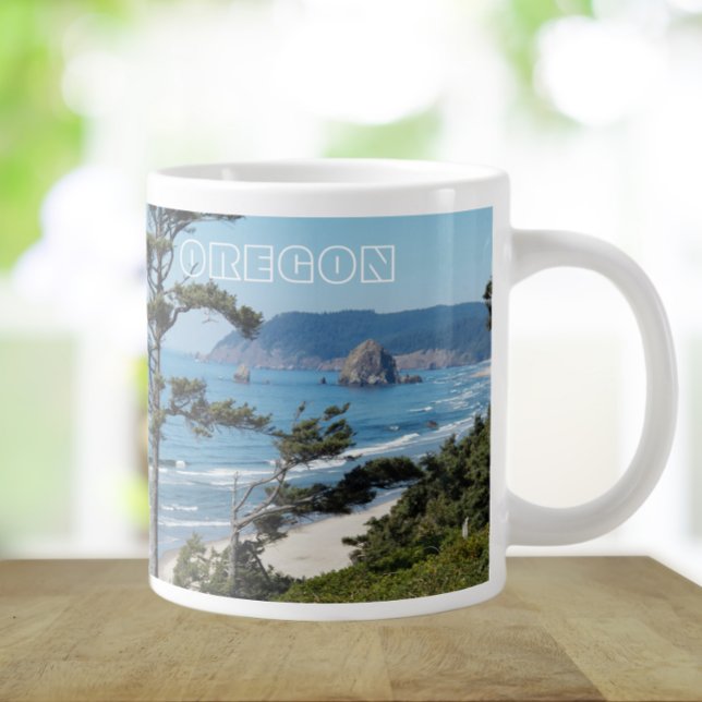 Oregon Coast Scenic Seascape Large Coffee Mug (In Situ)