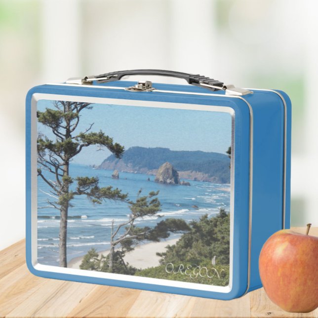 Oregon Coast Scenic Seascape Metal Lunch Box (In Situ Apple)