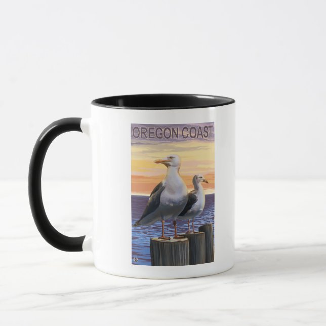 Oregon Coast Sea Gulls Mug (Left)