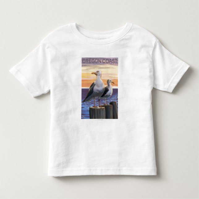 Oregon Coast Sea Gulls Toddler T-Shirt (Front)