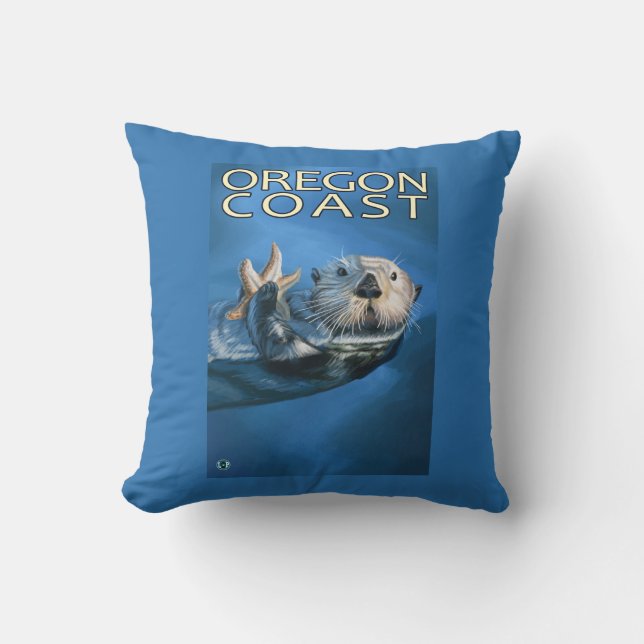 Oregon Coast Sea Otter Cushion (Front)