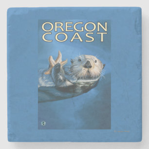 Oregon Coast Sea Otter Stone Coaster
