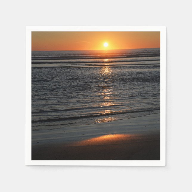 Oregon Coast Sunset Photo Napkin (Front)
