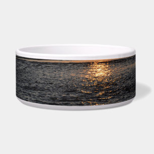 Oregon Coast Sunset Photo Pet Bowl