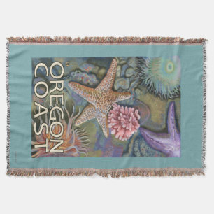 Oregon Coast Tidepool Throw Blanket