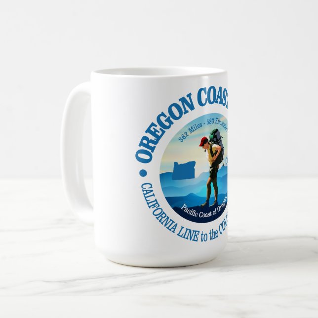 Oregon Coast Trail (C) Coffee Mug (Front Left)