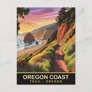 Oregon coast trail, Oregon, Travel Postcard