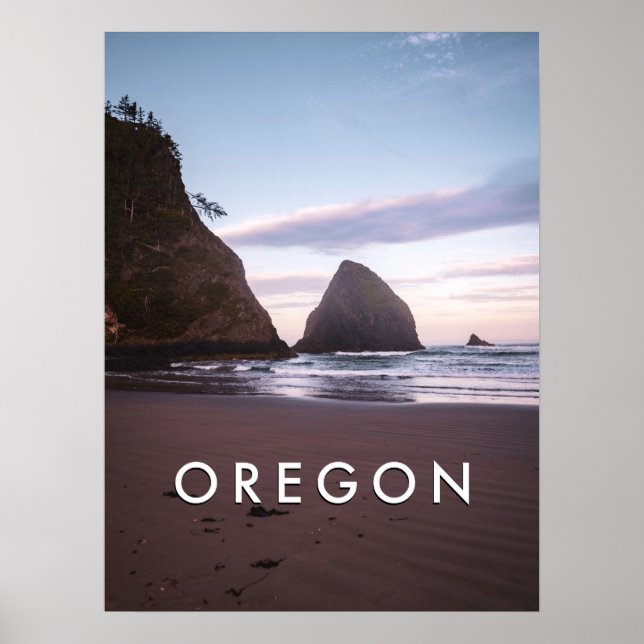 Oregon Coast Travel Photography-Ocean Sunrise Poster (Front)