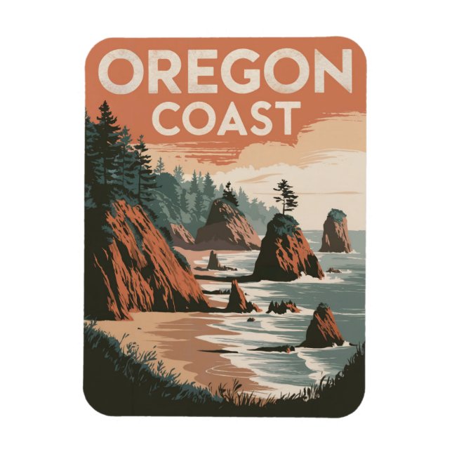 Oregon Coast Vintage Magnet (Vertical)