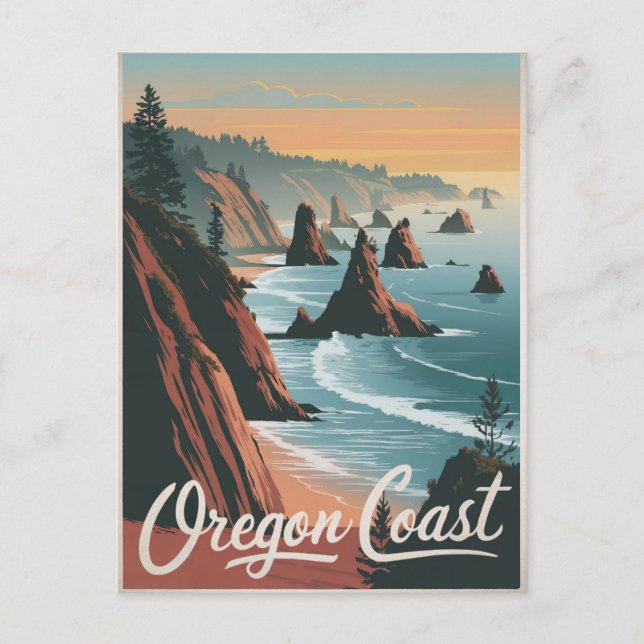 Oregon Coast Vintage Postcard (Front)
