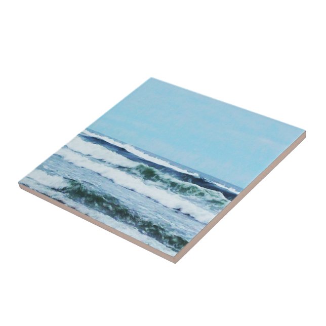 Oregon Coast Waves Ceramic Tile (Side)