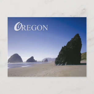 Oregon coast with rock formations postcard