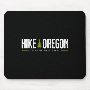Oregon Columbia River Gorge Hike Tree Retro Graphi Mouse Pad