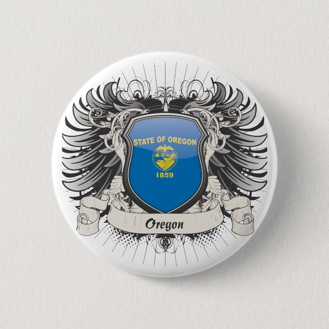 Oregon Crest 6 Cm Round Badge (Front)