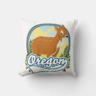 Oregon Deer travel logo Cushion