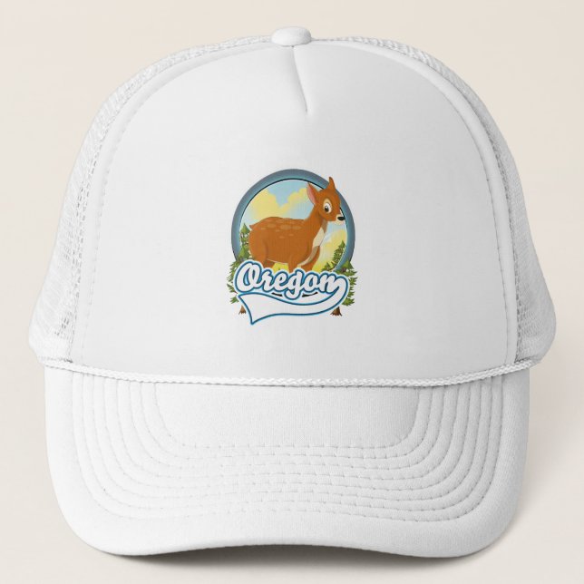 Oregon Deer travel logo Trucker Hat (Front)