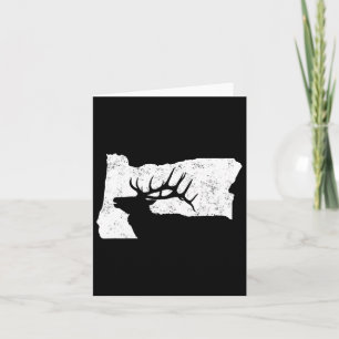 Oregon Elk Hunting Shirt - Bull Elk State Shape Card