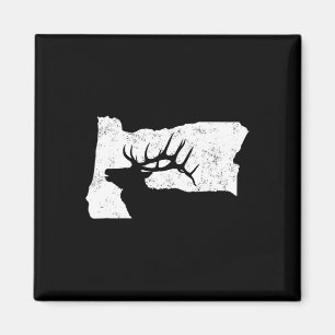 Oregon Elk Hunting Shirt - Bull Elk State Shape Magnet