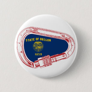 Oregon Flag Climbing Carabiner 6 Cm Round Badge