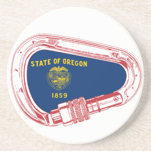 Oregon Flag Climbing Carabiner Coaster