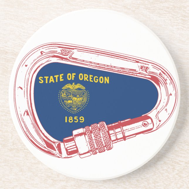 Oregon Flag Climbing Carabiner Coaster (Front)
