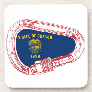 Oregon Flag Climbing Carabiner Coaster