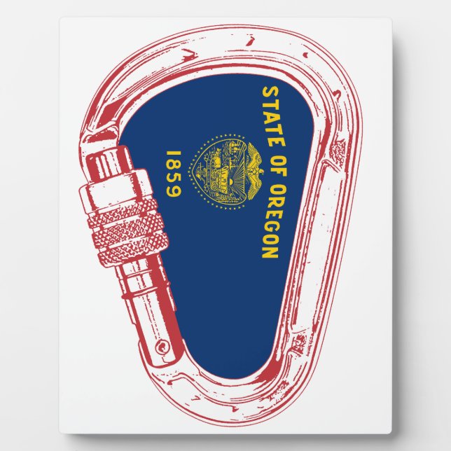Oregon Flag Climbing Carabiner Plaque (Front)