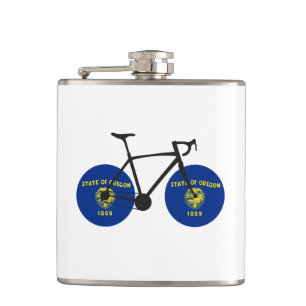 Oregon Flag Cycling Hip Flask