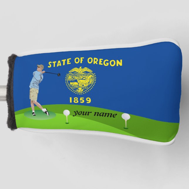Oregon flag golf head cover (Front)
