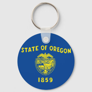 Oregon flag key ring