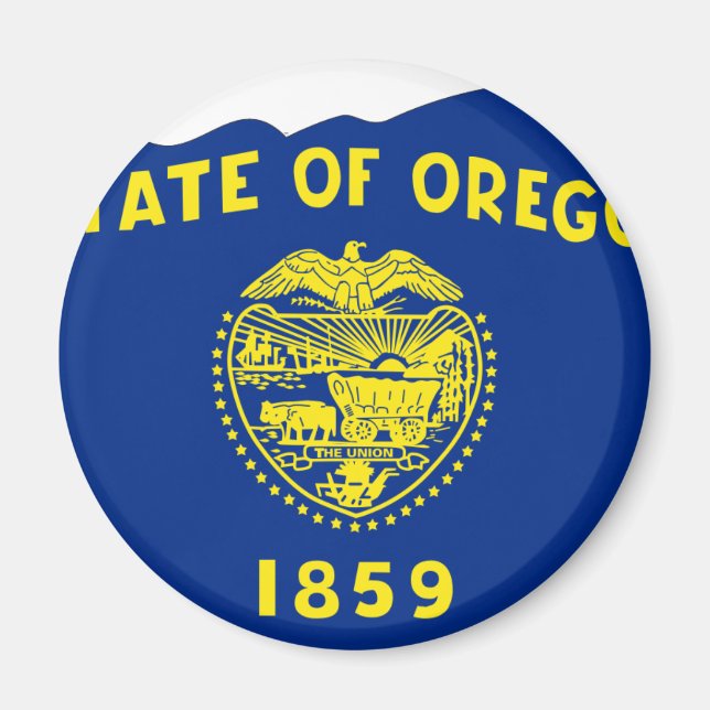 Oregon Flag Map Magnet (Front)