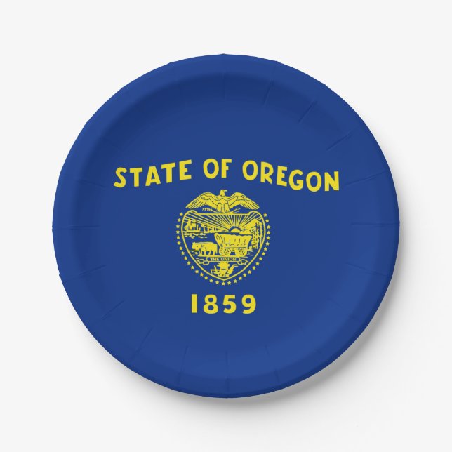 Oregon Flag Paper Plate (Front)