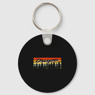 Oregon Forest Sunset Trees Cabin Theme Souvenir  Key Ring