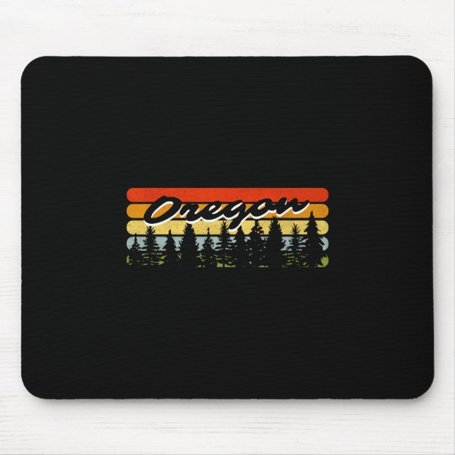 Oregon Forest Sunset Trees Cabin Theme Souvenir  Mouse Pad (Front)