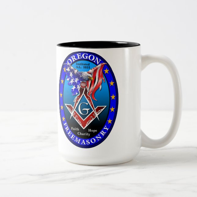 Oregon Freemasonry Black Mug (Right)