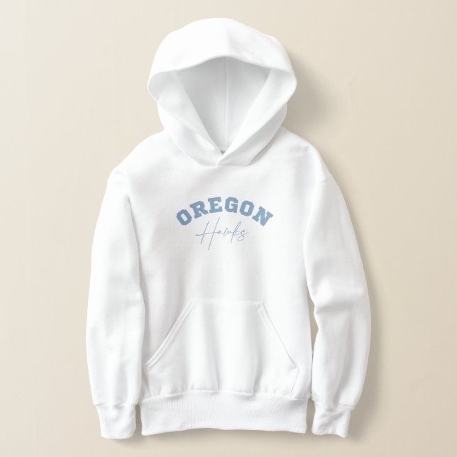 Oregon Hawks Muted Blue Kids Sweatshirt (Laydown)