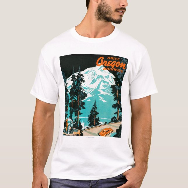 Oregon Highways Advertising Poster T-Shirt (Front)